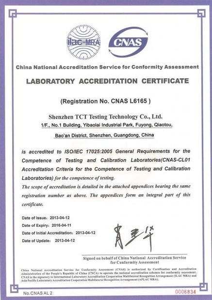 Trung Quốc Freego High-Tech Corporation Limited Co., Ltd. Chứng chỉ